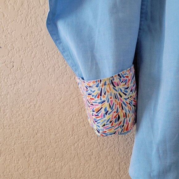 Massuto Mens Blue Royal Long Sleeve Shirt Size Xlarge 100% Cotton Contrast Cuff - Picture 7 of 8